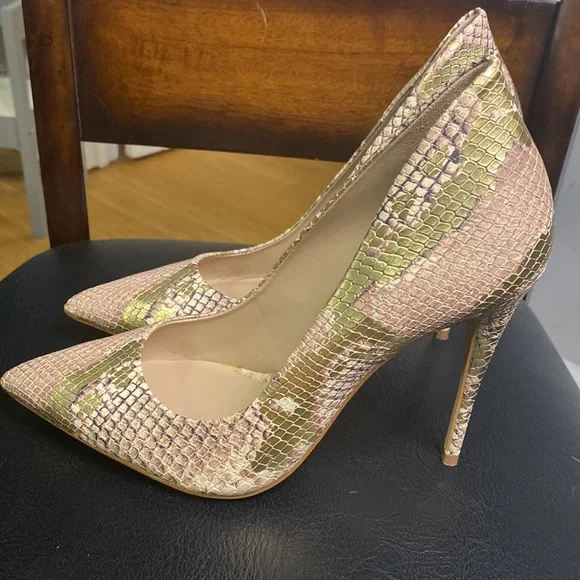 *ALDO* metallic stiletto snakeskin print heels ๐ NWOT - Picture 8 of 9